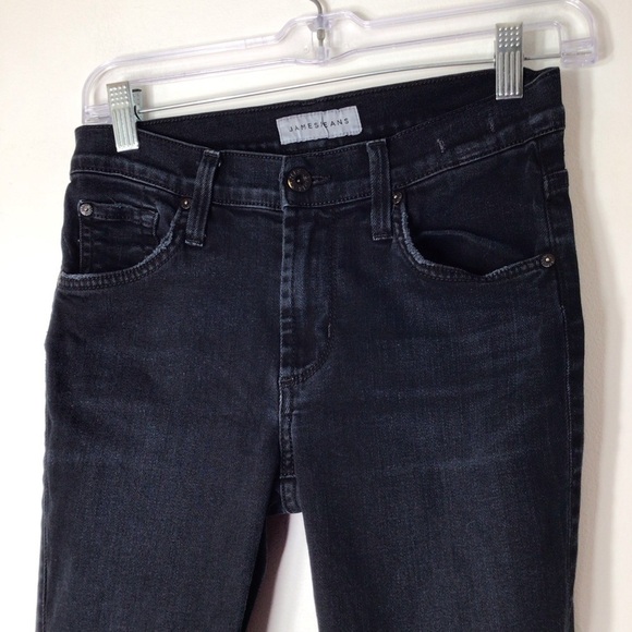 James Jeans women jeans 27 black raw hem distress Twiggy - Picture 2 of 11